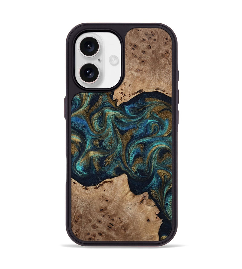 iPhone 17 Wood Phone Case - Jacoby (Teal & Gold, 814180)