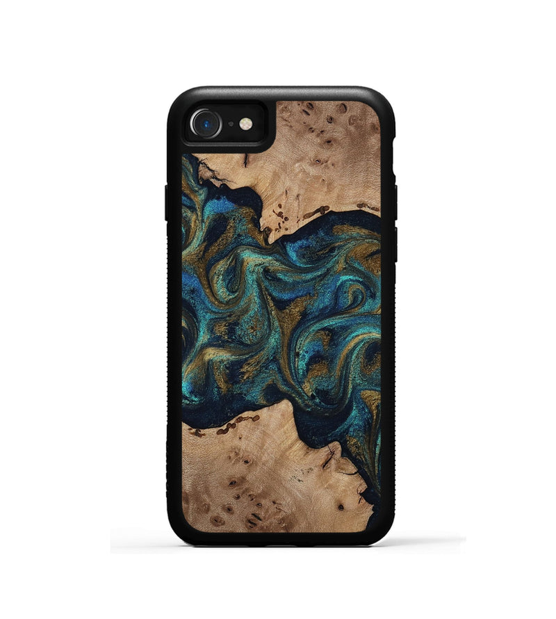iPhone SE Wood Phone Case - Jacoby (Teal & Gold, 814180)