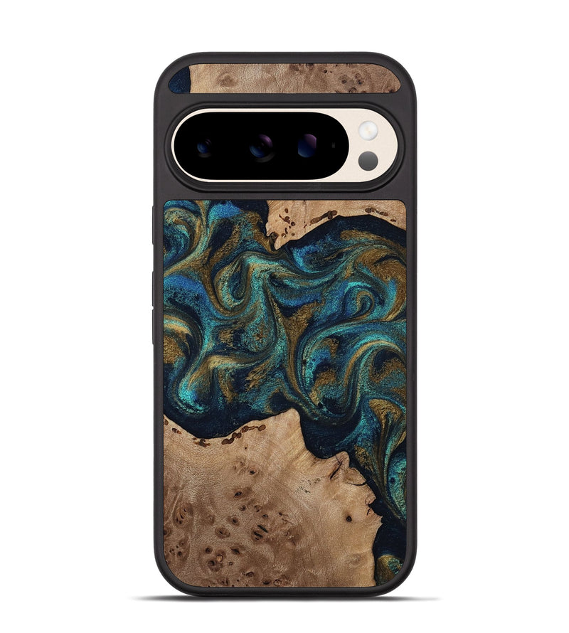 Pixel 10 Pro Wood Phone Case - Jacoby (Teal & Gold, 814180)