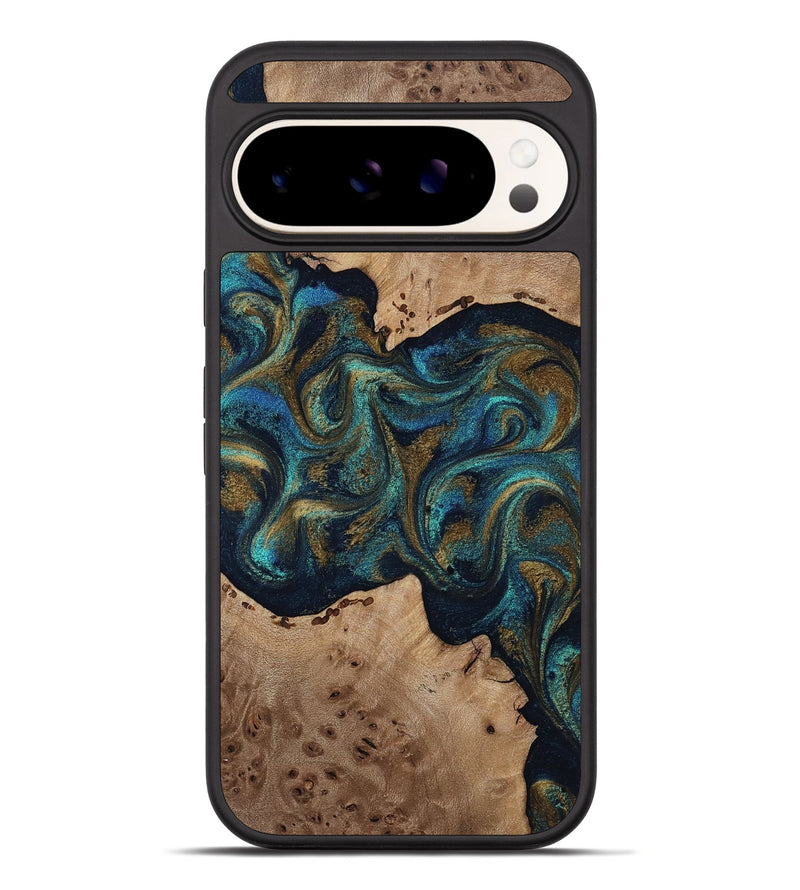 Pixel 10 Pro XL Wood Phone Case - Jacoby (Teal & Gold, 814180)