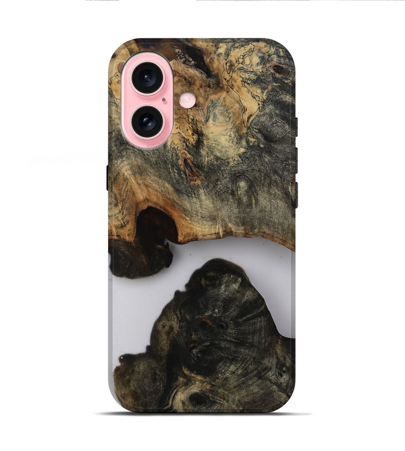 iPhone 16 Wood Live Edge Phone Case - Harve (Clear, 814232)