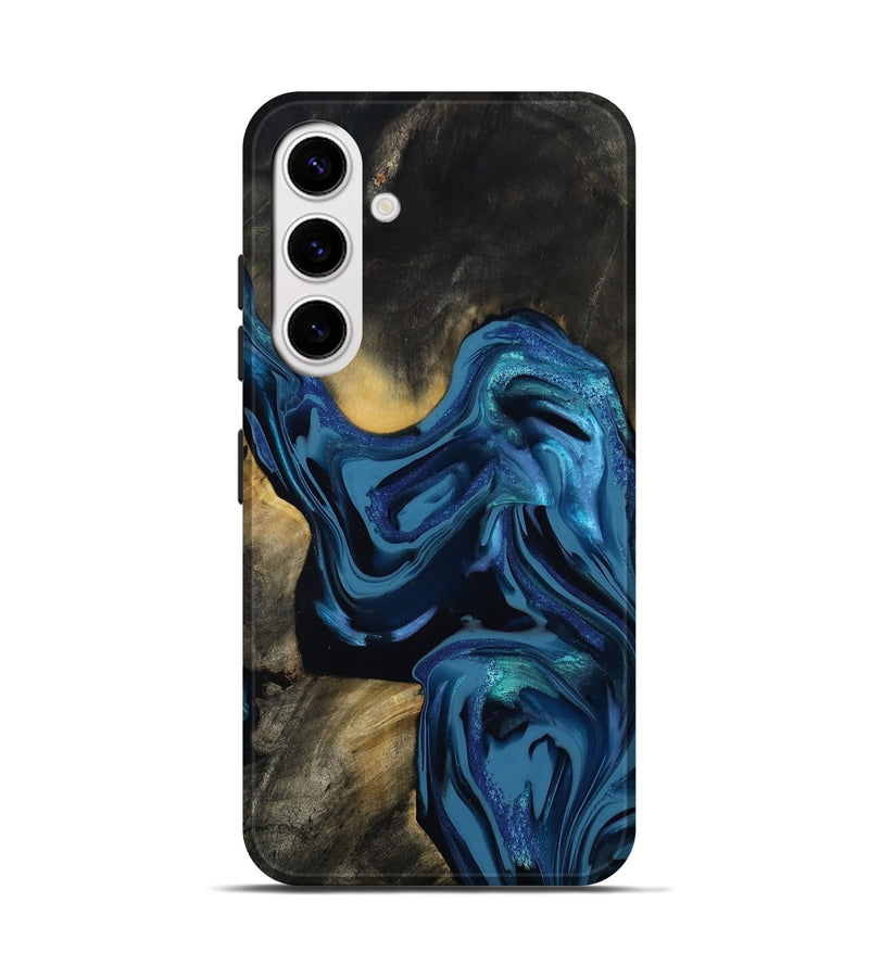 Galaxy S25 Wood Live Edge Phone Case - Koda (Blue, 814270)