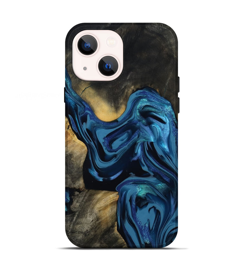 iPhone 13 Wood Live Edge Phone Case - Koda (Blue, 814270)