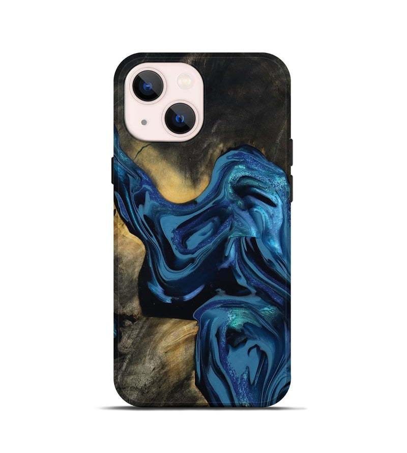 iPhone 13 mini Wood Live Edge Phone Case - Koda (Blue, 814270)