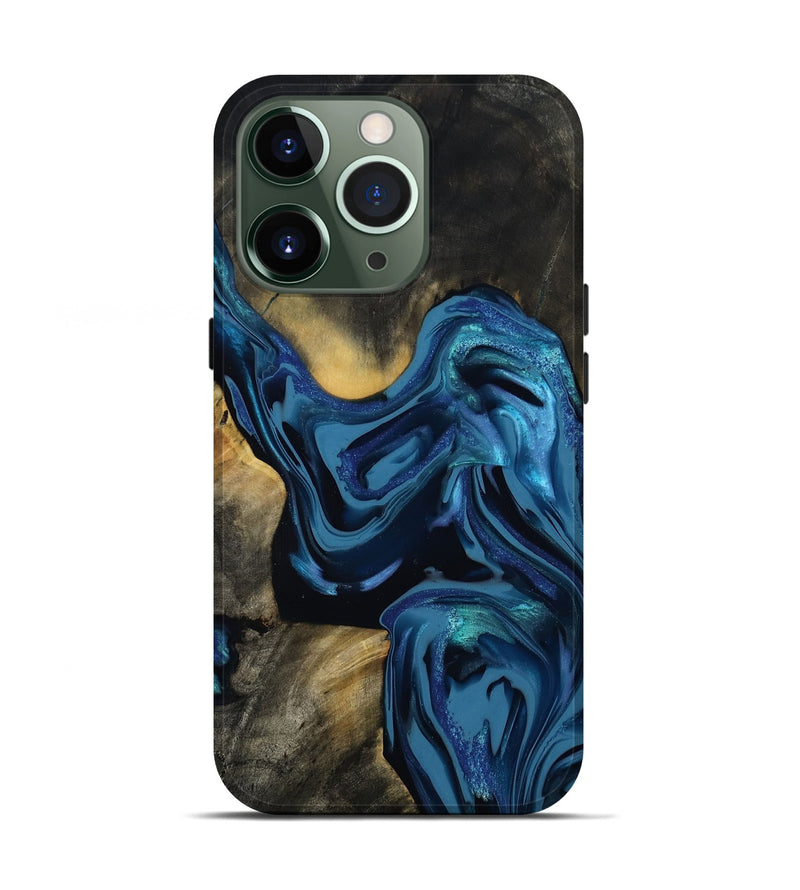iPhone 13 Pro Wood Live Edge Phone Case - Koda (Blue, 814270)