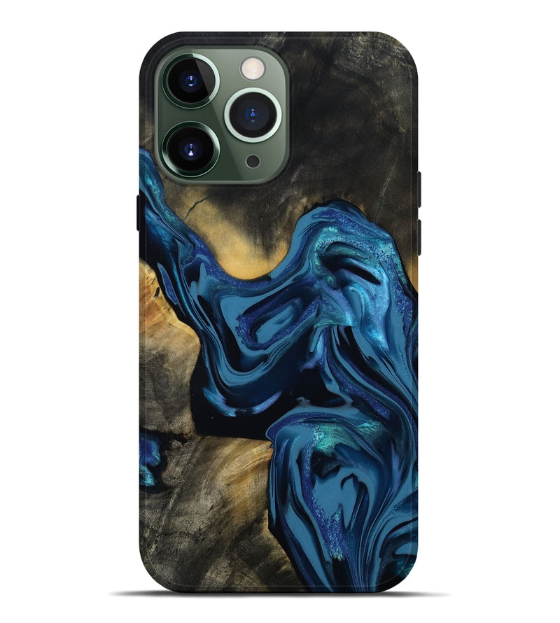 iPhone 13 Pro Max Wood Live Edge Phone Case - Koda (Blue, 814270)