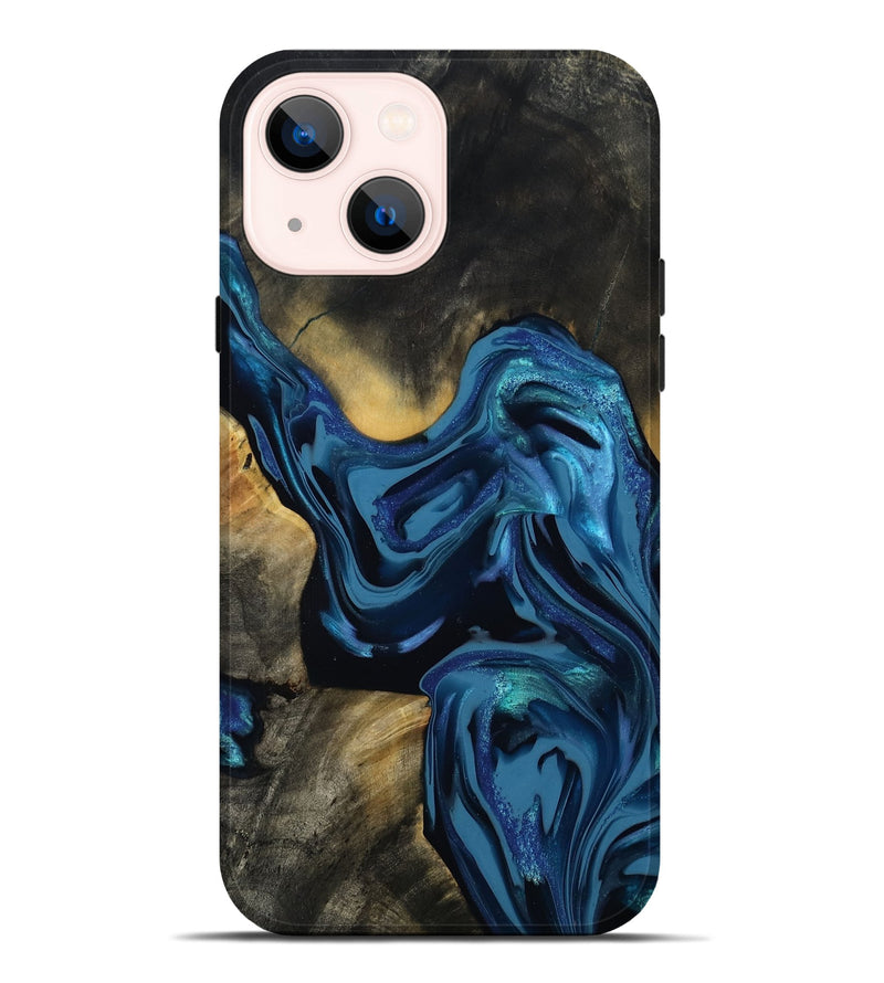 iPhone 14 Plus Wood Live Edge Phone Case - Koda (Blue, 814270)