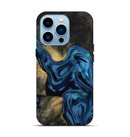 iPhone 14 Pro Wood Live Edge Phone Case - Koda (Blue, 814270)