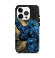 iPhone 15 Pro Wood Live Edge Phone Case - Koda (Blue, 814270)