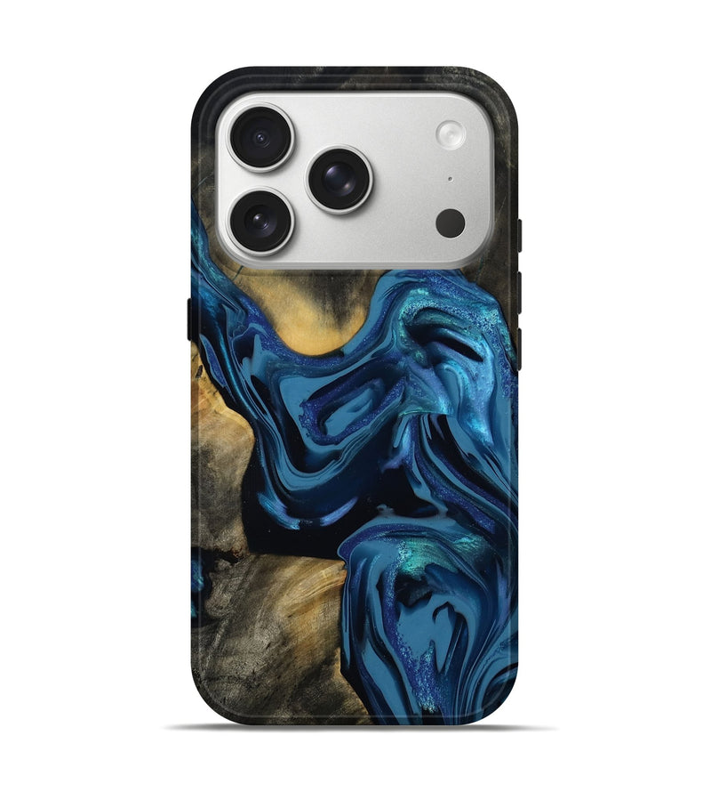 iPhone 17 Pro Wood Live Edge Phone Case - Koda (Blue, 814270)