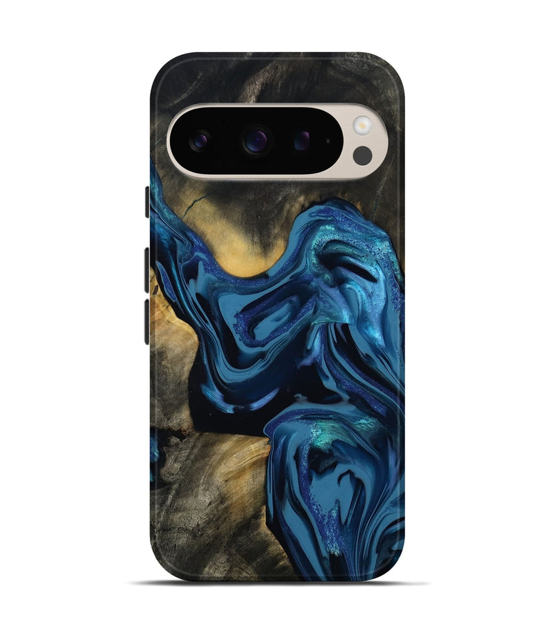 Pixel 9 Pro Wood Live Edge Phone Case - Koda (Blue, 814270)