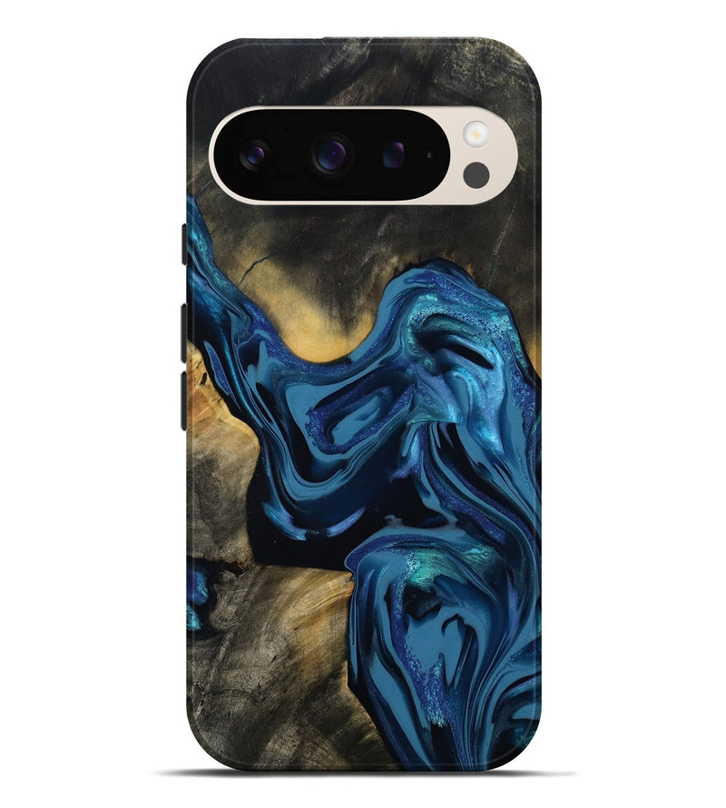 Pixel 9 Pro XL Wood Live Edge Phone Case - Koda (Blue, 814270)