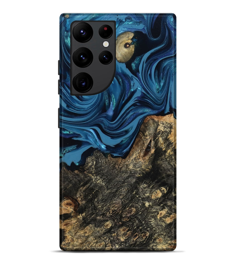 Galaxy S22 Ultra Wood Live Edge Phone Case - Kamiyah (Blue, 814271)
