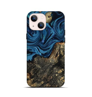 iPhone 13 mini Wood Live Edge Phone Case - Kamiyah (Blue, 814271)