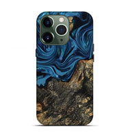 iPhone 13 Pro Wood Live Edge Phone Case - Kamiyah (Blue, 814271)