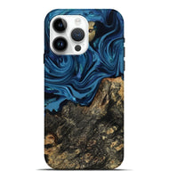 iPhone 15 Pro Max Wood Live Edge Phone Case - Kamiyah (Blue, 814271)