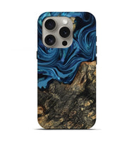 iPhone 16 Pro Wood Live Edge Phone Case - Kamiyah (Blue, 814271)