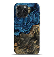 iPhone 16 Pro Max Wood Live Edge Phone Case - Kamiyah (Blue, 814271)