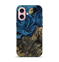 iPhone 17 Wood Live Edge Phone Case - Kamiyah (Blue, 814271)