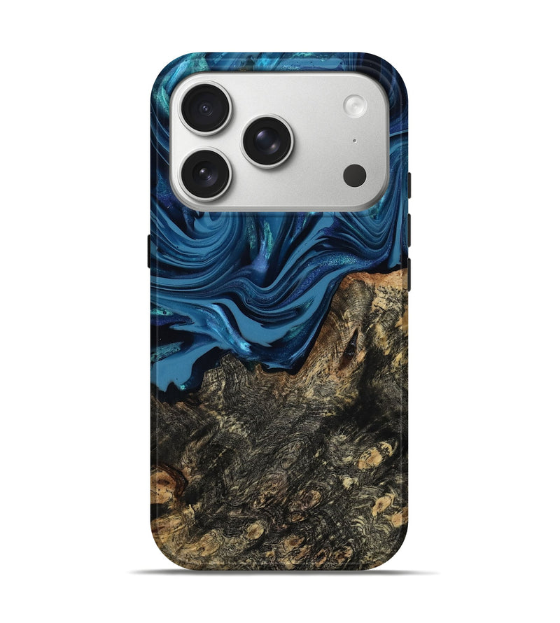 iPhone 17 Pro Wood Live Edge Phone Case - Kamiyah (Blue, 814271)