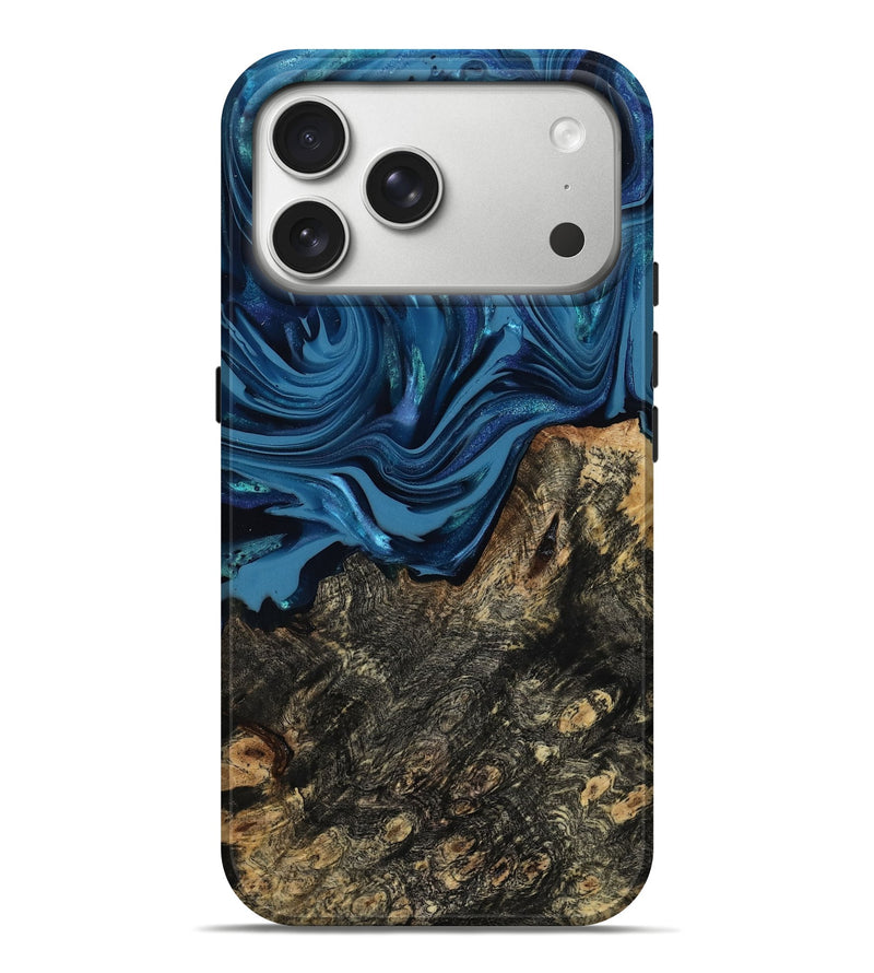 iPhone 17 Pro Max Wood Live Edge Phone Case - Kamiyah (Blue, 814271)