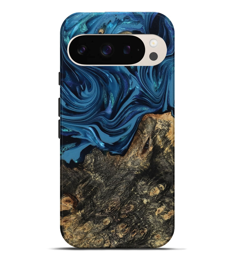 Pixel 9 Pro XL Wood Live Edge Phone Case - Kamiyah (Blue, 814271)