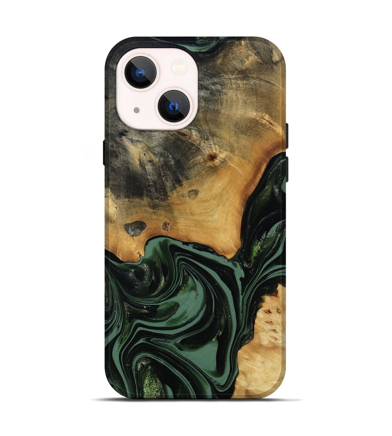 iPhone 14 Wood Live Edge Phone Case - Arther (Green, 814284)