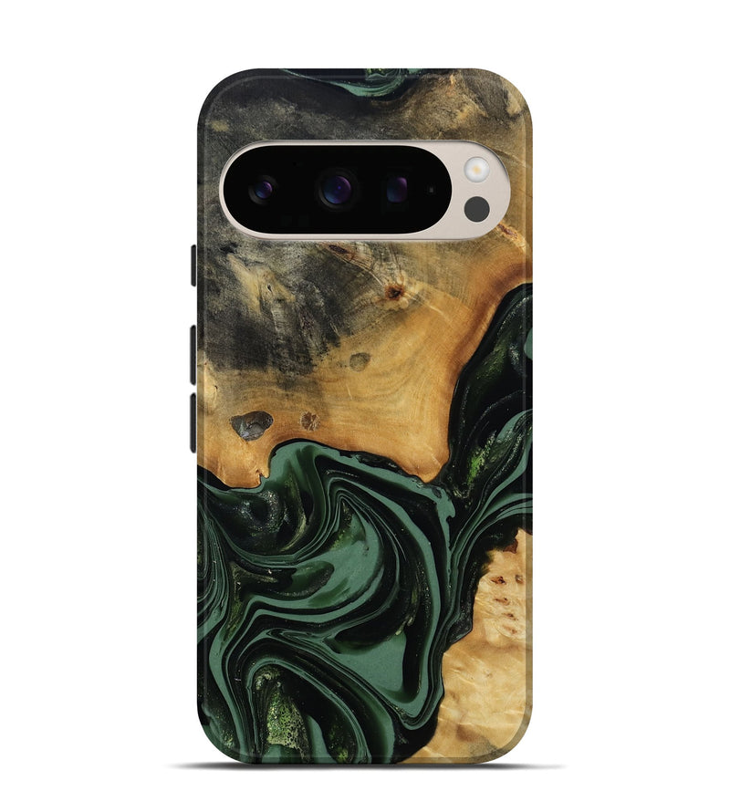 Pixel 10 Pro Wood Live Edge Phone Case - Arther (Green, 814284)