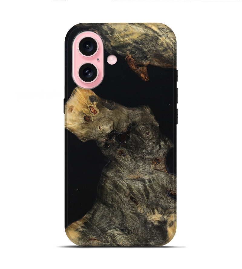 iPhone 16 Wood Live Edge Phone Case - Mikalah (Wood Burl, 814287)