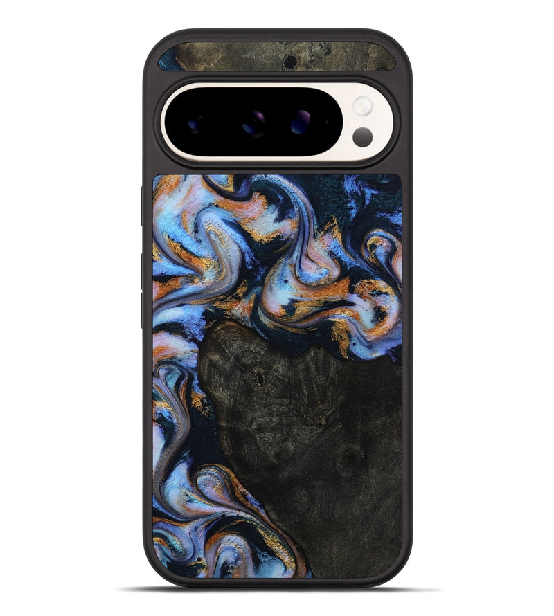 Pixel 10 Pro XL Wood Phone Case - Karlie (Teal & Gold, 814289)