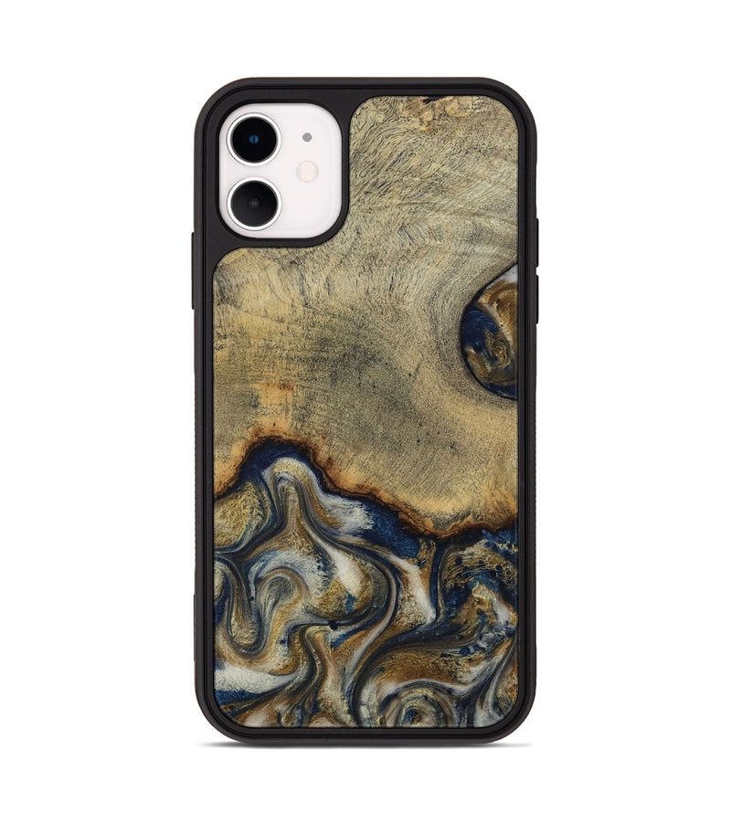 iPhone 11 Wood Phone Case - Verda (Teal & Gold, 814290)