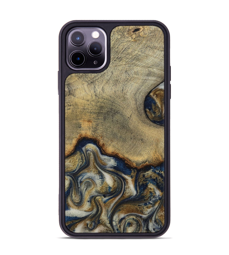 iPhone 11 Pro Max Wood Phone Case - Verda (Teal & Gold, 814290)