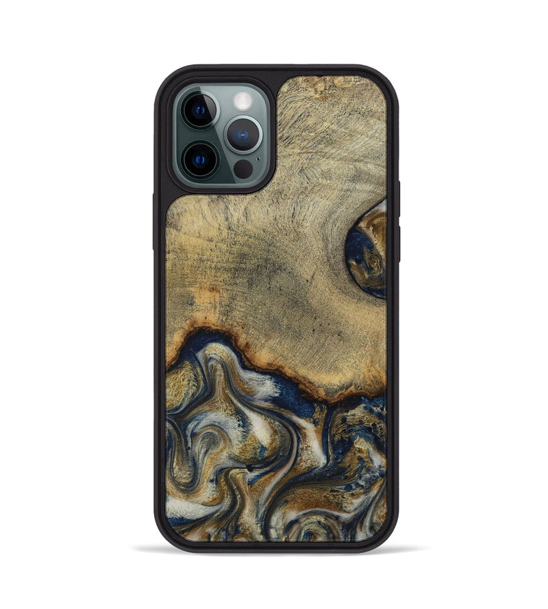 iPhone 12 Pro Wood Phone Case - Verda (Teal & Gold, 814290)