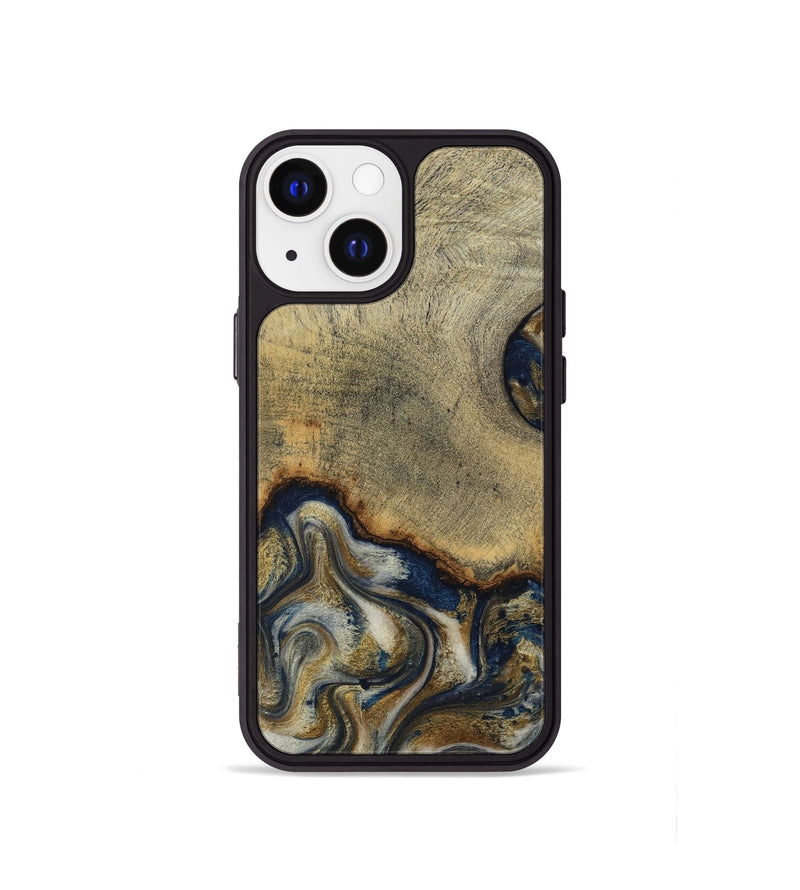 iPhone 13 mini Wood Phone Case - Verda (Teal & Gold, 814290)