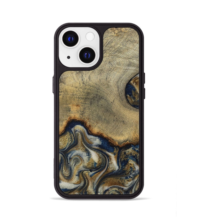 iPhone 13 Wood Phone Case - Verda (Teal & Gold, 814290)