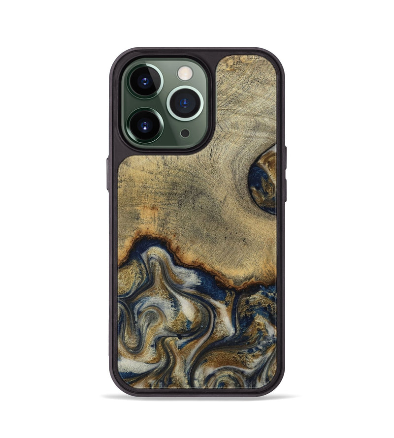 iPhone 13 Pro Wood Phone Case - Verda (Teal & Gold, 814290)