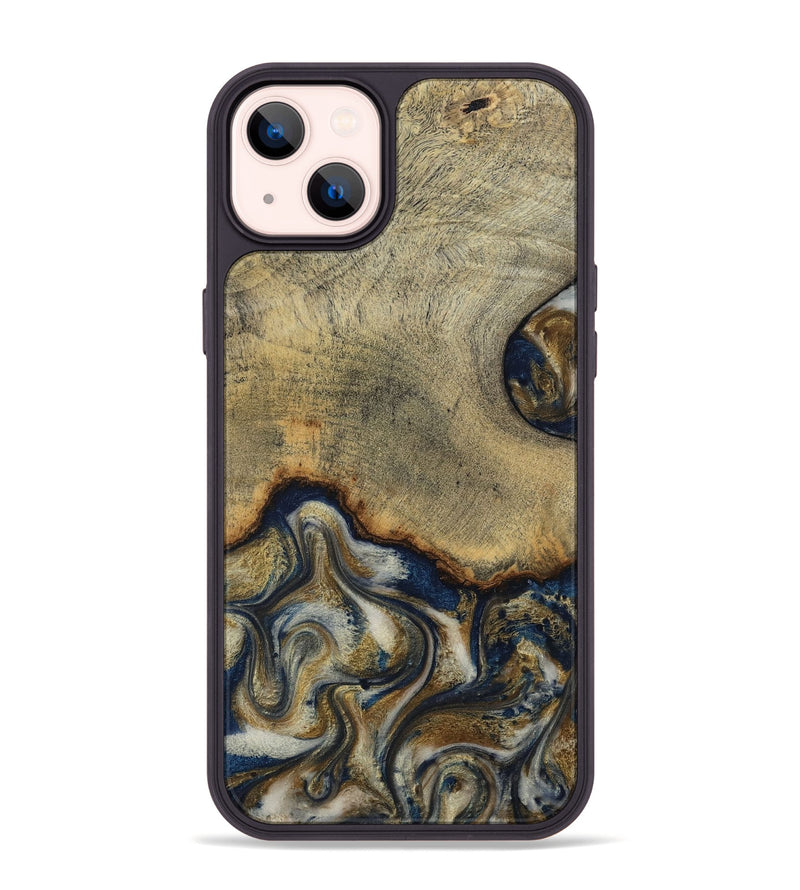iPhone 14 Plus Wood Phone Case - Verda (Teal & Gold, 814290)