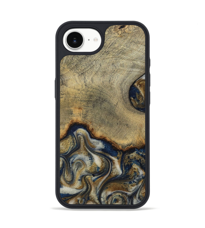 iPhone 16e Wood Phone Case - Verda (Teal & Gold, 814290)