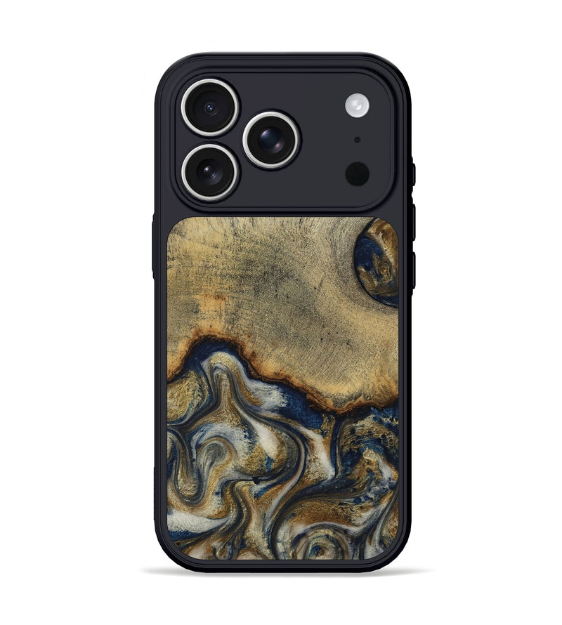iPhone 17 Pro Wood Phone Case - Verda (Teal & Gold, 814290)