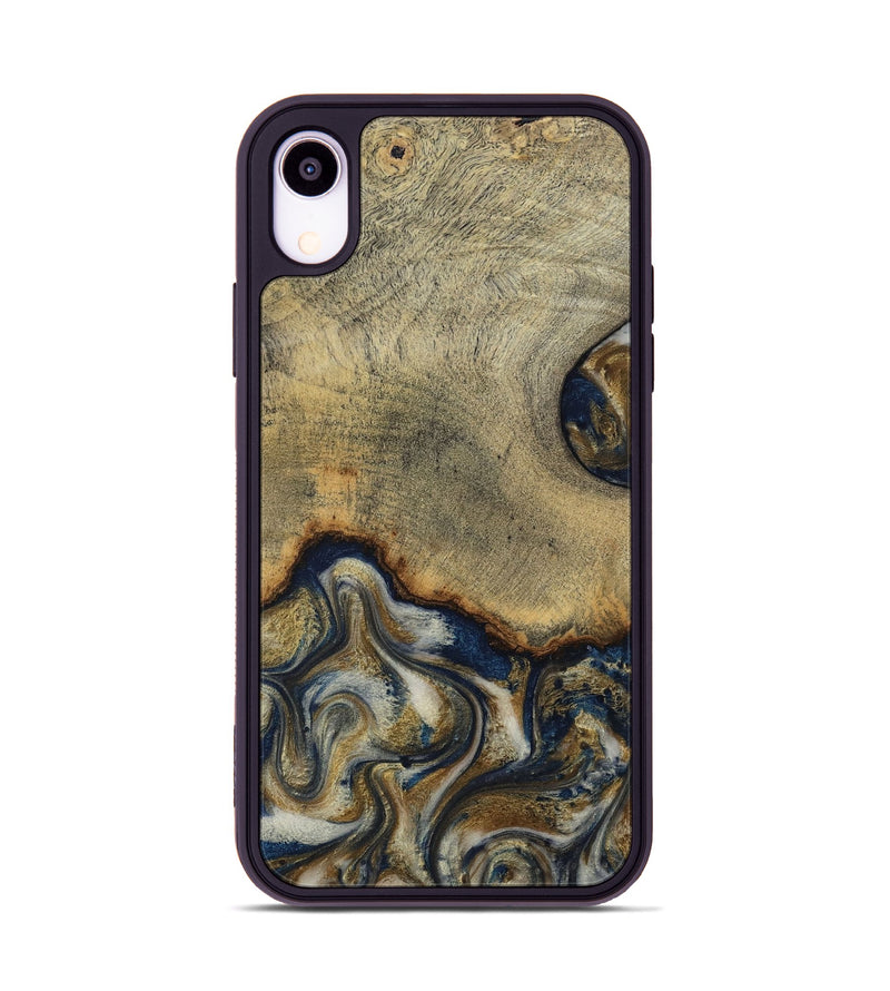 iPhone Xr Wood Phone Case - Verda (Teal & Gold, 814290)
