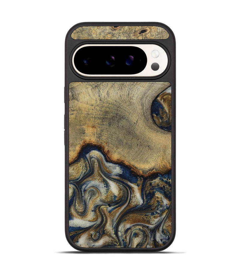 Pixel 9 Wood Phone Case - Verda (Teal & Gold, 814290)