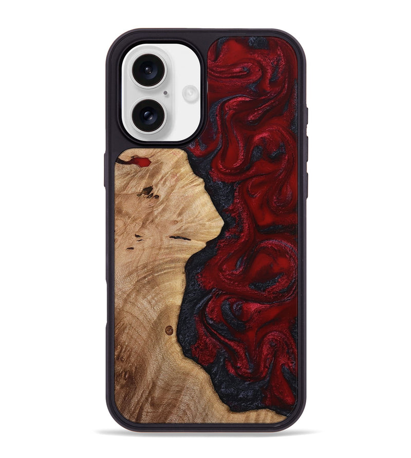 iPhone 16 Plus Wood Phone Case - Nicky (Red, 814303)