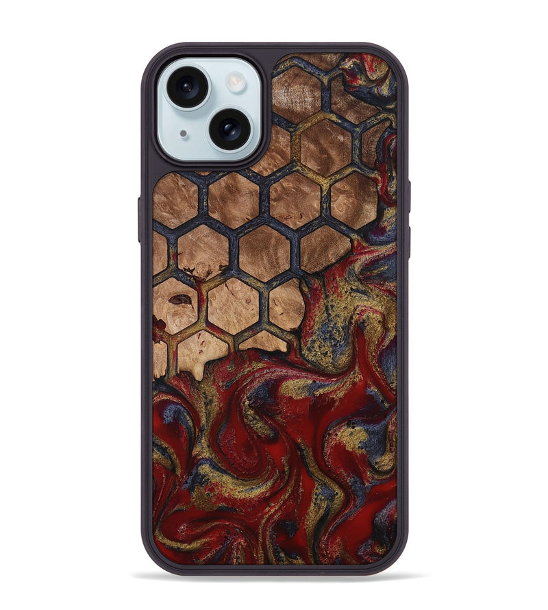 iPhone 15 Plus Wood Phone Case - Alfreda (Pattern, 814310)
