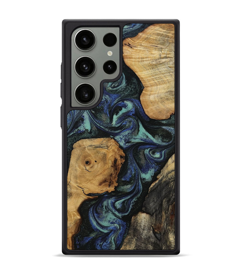 Galaxy S24 Ultra Wood Phone Case - Taurean (Blue, 814328)