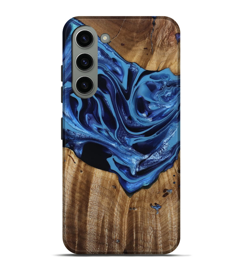 Galaxy S23 Plus Wood Live Edge Phone Case - Jazlene (Blue, 814383)