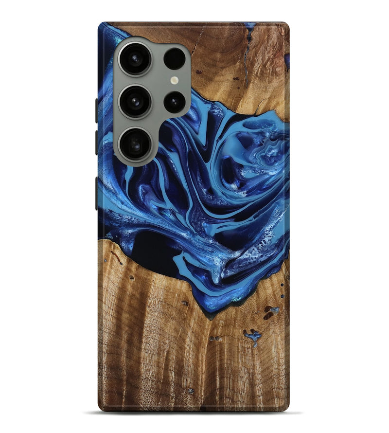 Galaxy S24 Ultra Wood Live Edge Phone Case - Jazlene (Blue, 814383)