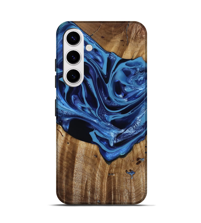 Galaxy S25 Wood Live Edge Phone Case - Jazlene (Blue, 814383)