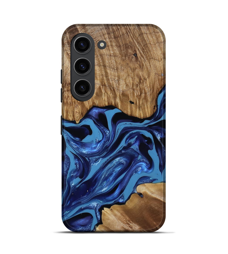 Galaxy S23 Wood Live Edge Phone Case - Johnson (Blue, 814391)