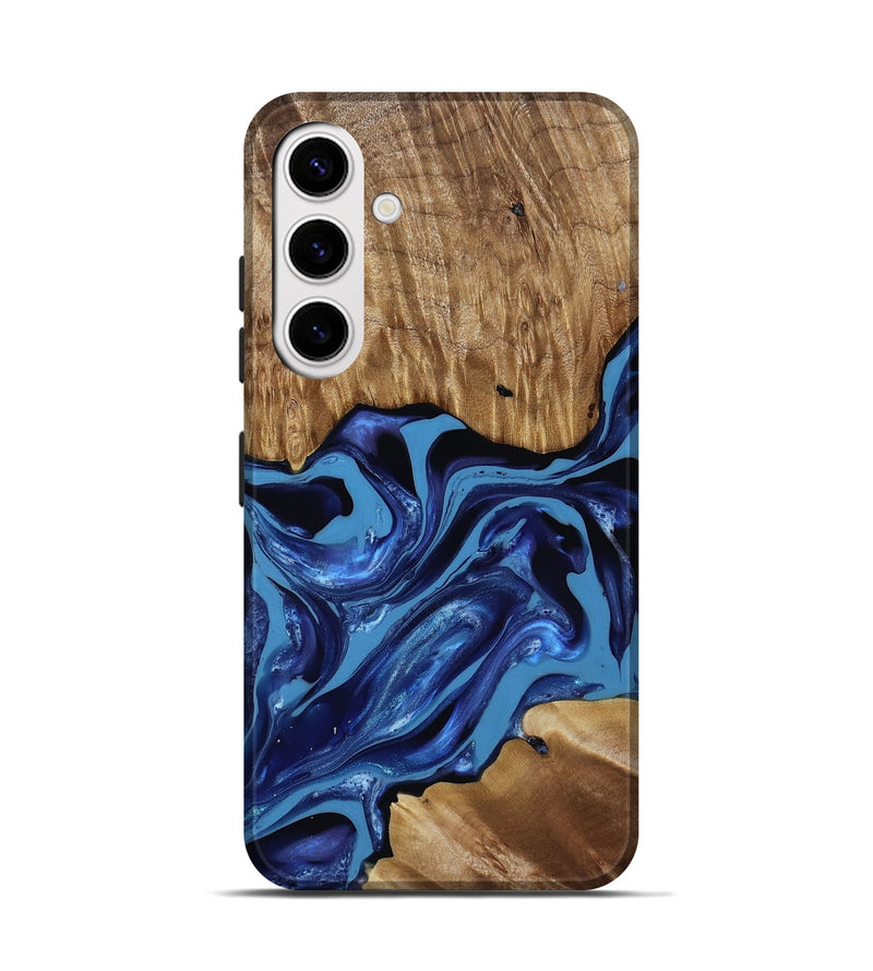 Galaxy S25 Wood Live Edge Phone Case - Johnson (Blue, 814391)
