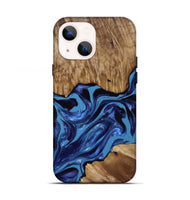 iPhone 13 Wood Live Edge Phone Case - Johnson (Blue, 814391)